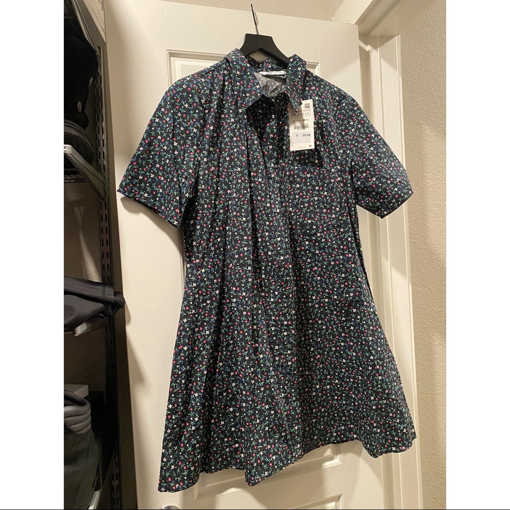 Floral shirt dress